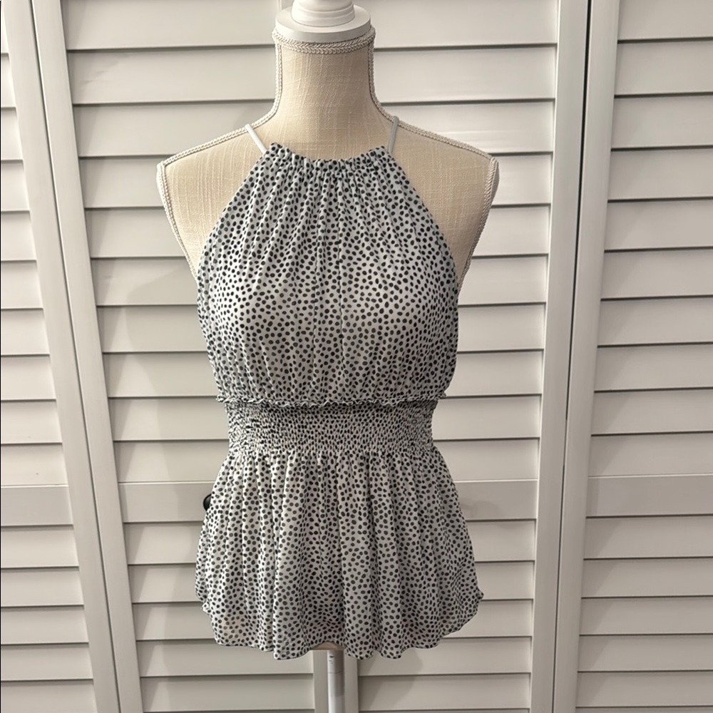 Express tank top with chiffon overlay